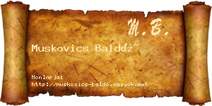 Muskovics Baldó névjegykártya